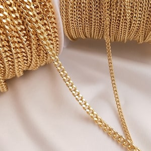 10 Feet Sterling Silver Long and Short Chain by the Foot - Any Length  Available, Made in USA, C55