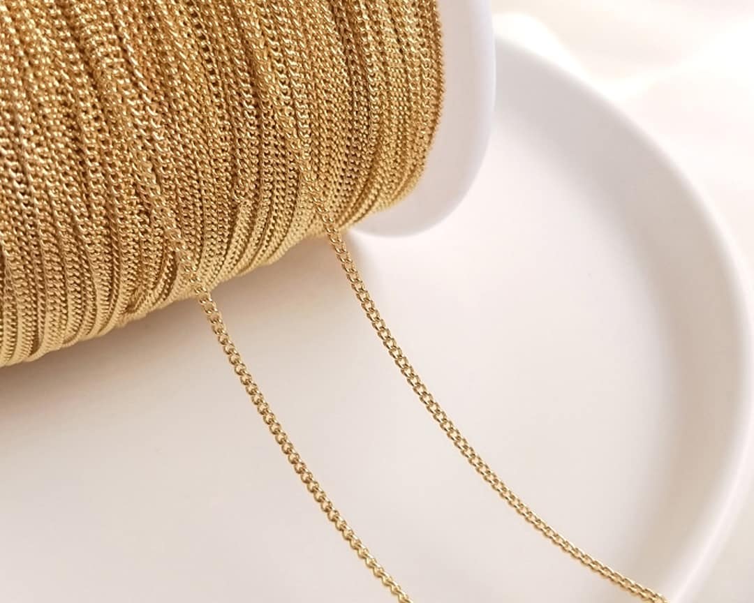 14K Gold Chain,roll Chain for DIY Jewelry,chain by Yard Etsy Australia