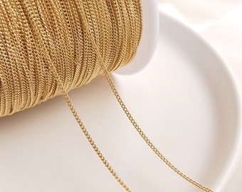 14K Goldkette,Rollenkette für DIY-Schmuck,Kette Großbestand