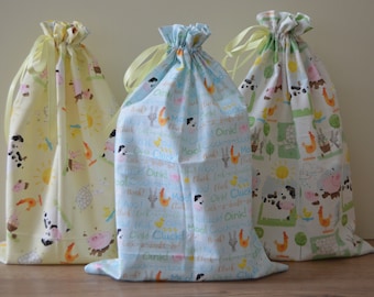First Birthday Gift Bag for Baby, New Baby Gift Bag, Reusable Gift Bag, Sustainable Gift Wrap, Fabric Gift Bag, Clearance