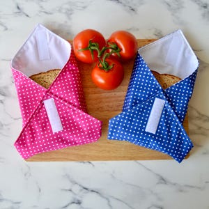 Polka Dot Reusable Sandwich Wrap, Small Birthday Gift for Women, Back to School Gift for Children