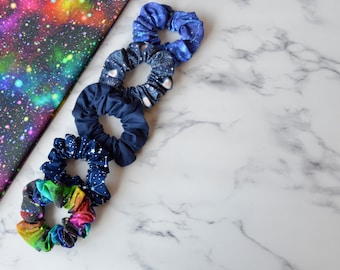 Space Scrunchies, Witchy Gifts for Women, Small Birthday Gift for Her, Girls Hair Accessories, Black Scrunchies, Party Bag Fillers
