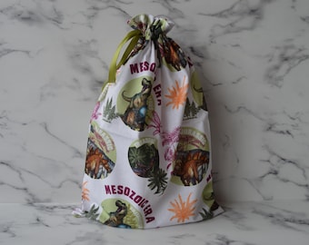 Dinosaur Gift Bag, Reusable Fabric Gift Bags for Boys, Birthday Gift Bags for Kids, Fabric Party Bags, Reusable Gift Wrap, Sustainable