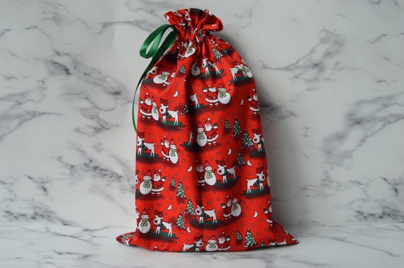 Reusable Christmas Gift Bags, Medium Gift Bag, Reusable Gift Wrap, Pyjama Bag, Present Bag, Reusable Fabric Gift Bag, Sustainable