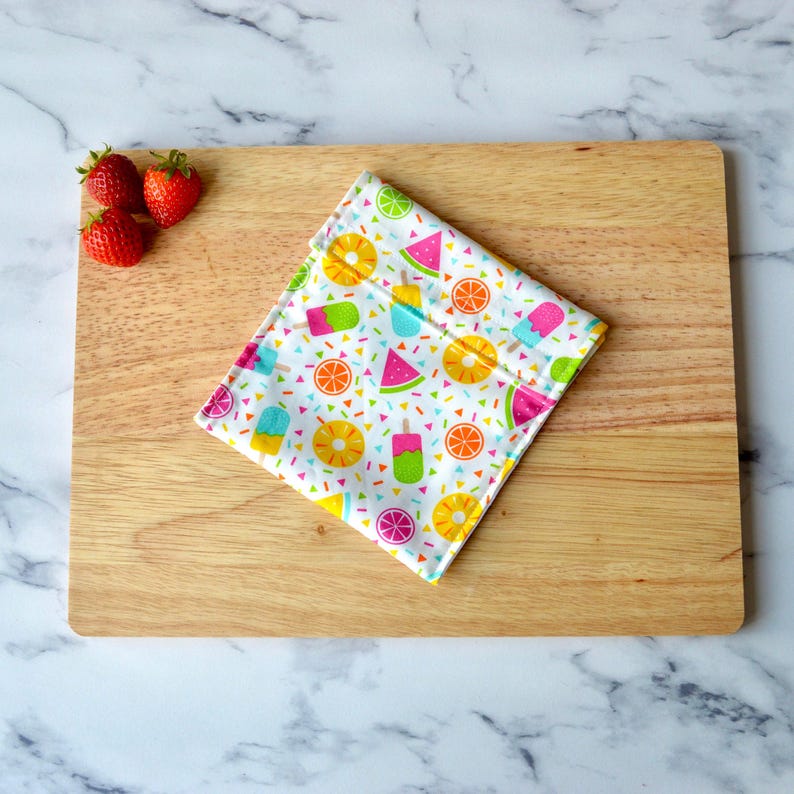 Summer Cupcake Reusable Snack Bag, Washable Snack Pouch, Eco-Friendly Birthday Gift for Girls bild 6