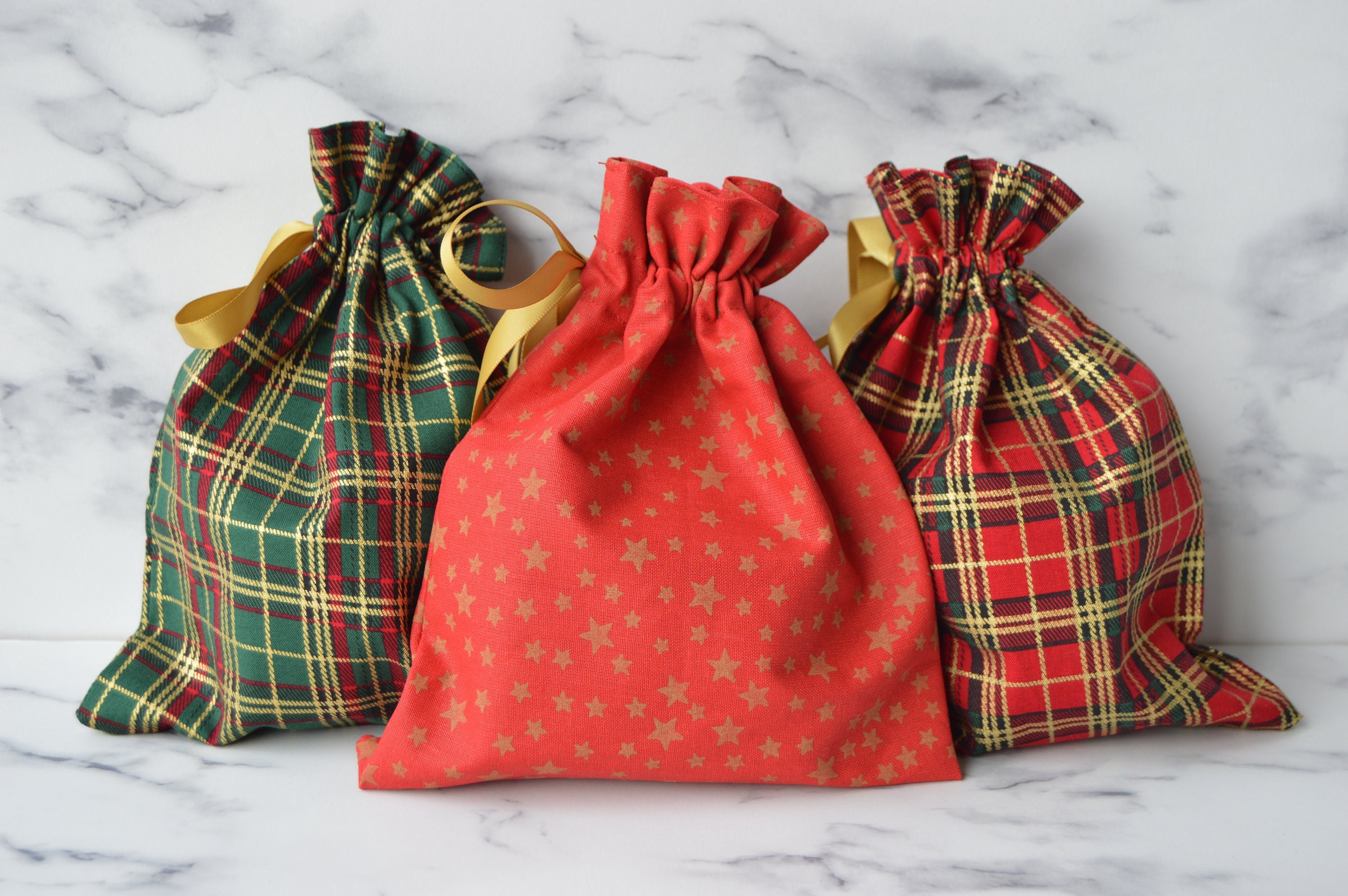 Tartan Gift Bag Christmas Gift Bags Small Reusable Gift Bag - Etsy UK