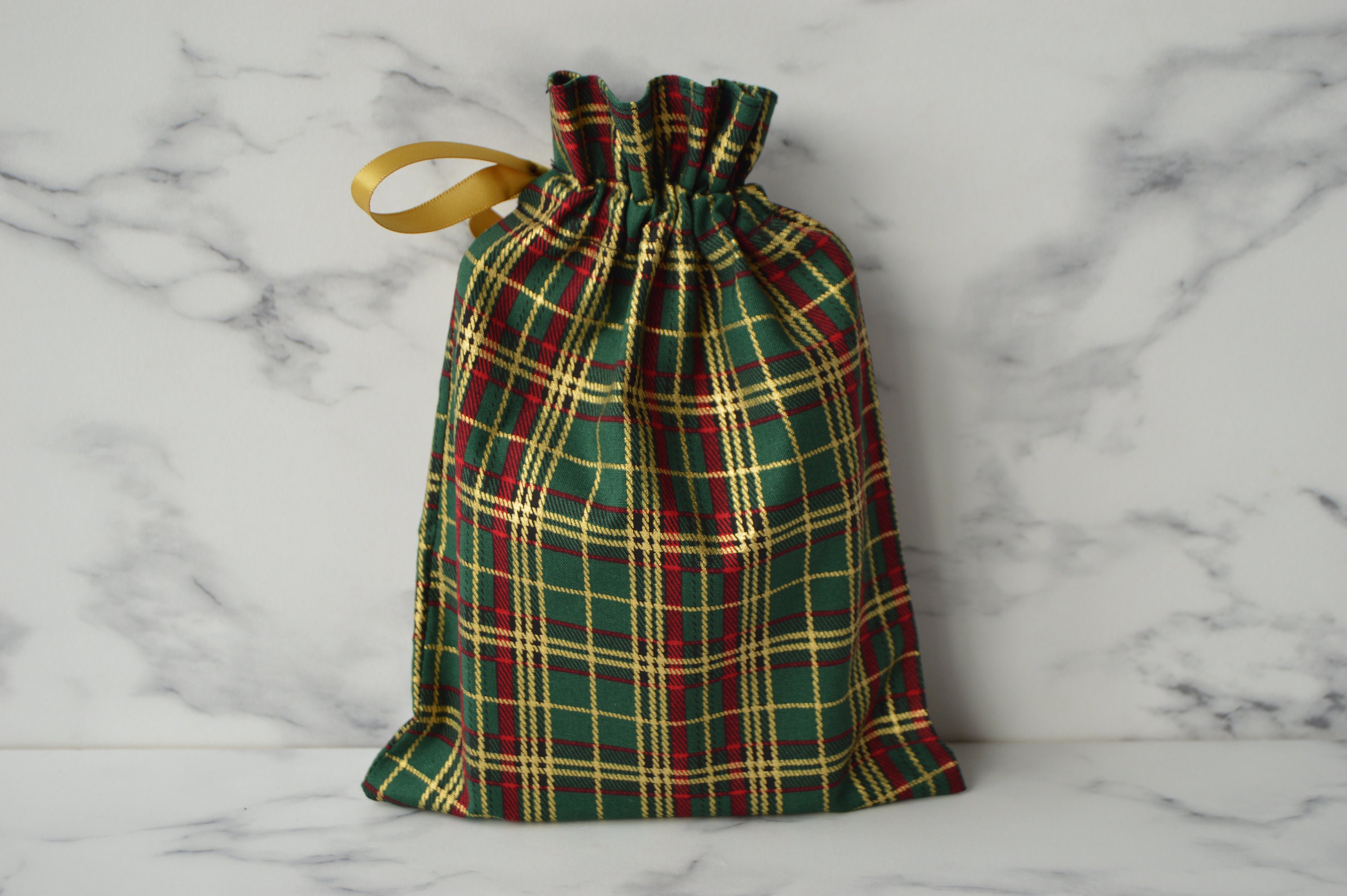 TSI 12 Sacchetti Regalo TARTAN Grandi, Rivestiti In PP, Impermeabili, Con Cordoncino, 32x26x13,5 Cm (formato A4) - 3