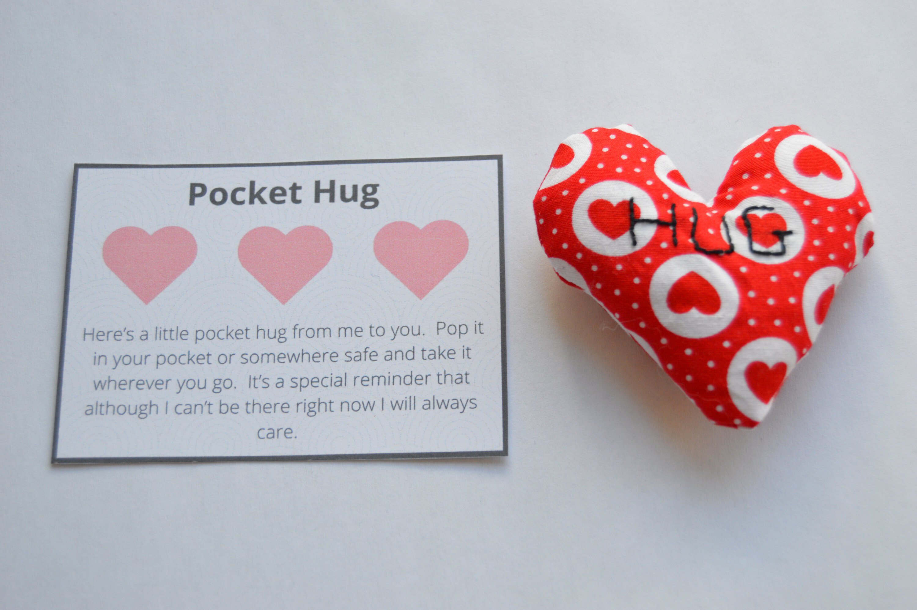 Pocket Hug Fabric Pocket Heart Missing You Heart Etsy