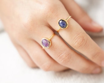 14K Gold Plated Silver sterling 925 ring with the real dried flowers from Holy Land, Oval, Gift for her