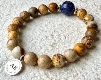 Jasper Bracelet Silver-Medium or Large