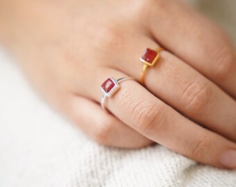 14K Gold Plated Silver sterling 925 ring with the real dried flowers from Holy Land, Square, Gift for her