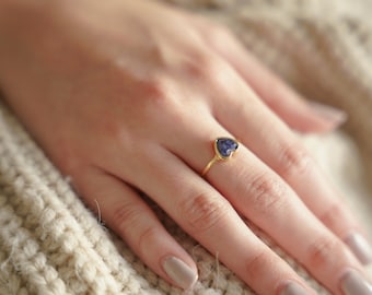 14K Gold Plated Silver sterling 925 ring with the real dried flowers from Holy Land, Heart, Gift for her