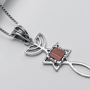 Christian necklace , sterling silver Messianic pendant with Nano Bible sim , New testament or Old Hebrew Bible or both, Bible verse necklace