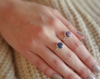 Silver sterling 925 ring with the real dried flowers from Holy Land, Oval, Gift for her