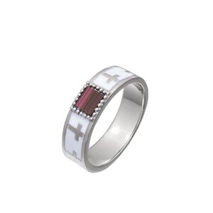 Ring mit Kreuz, christlicher Kreuz weißer Ring für Frauen, mit Neuem Testament Nano Bibel Sim