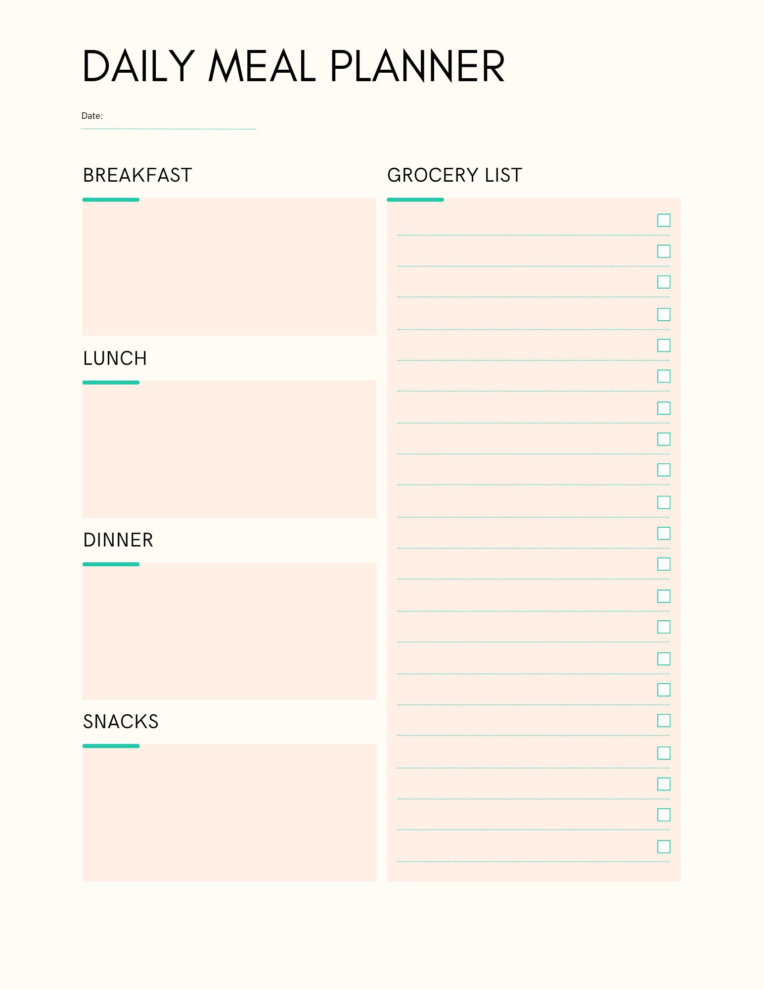 Minimalist Meal Planner Meal Planner Printable Meal Planner Digital ...
