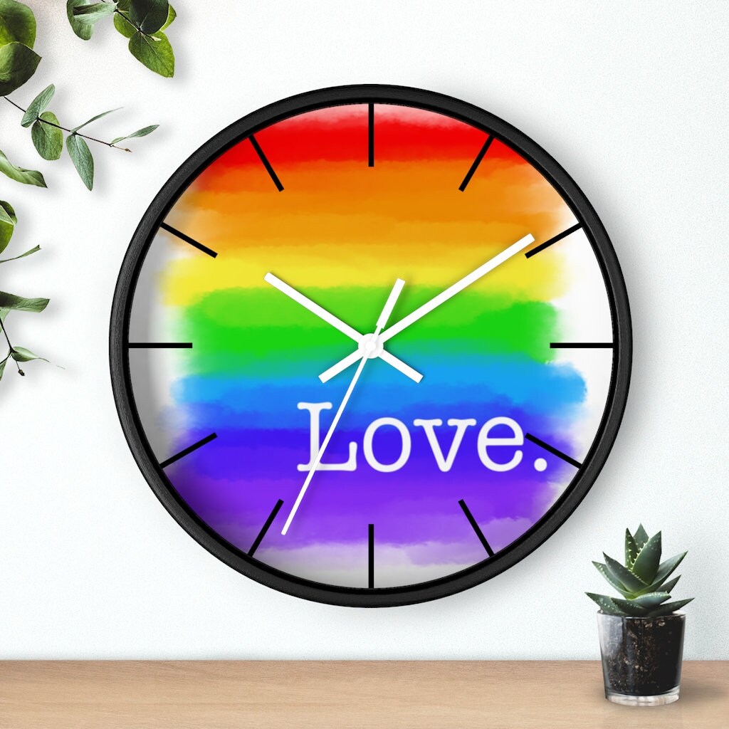 Love Pride Rainbow Wall clock / Gay Pride Clock / LGBTQ Clock Etsy