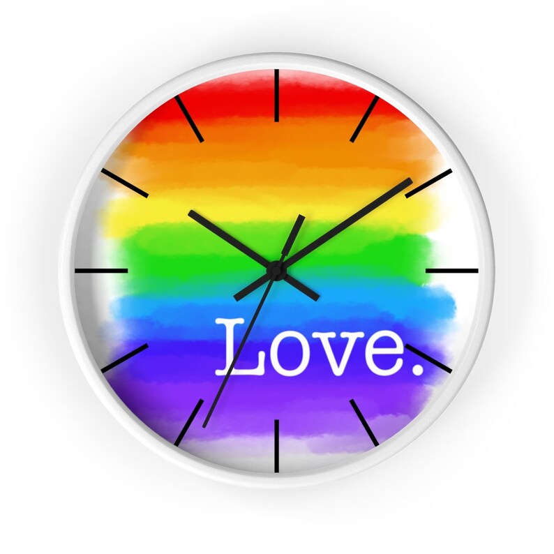 Love Pride Rainbow Wall Clock / Gay Pride Clock / LGBTQ Clock Etsy