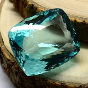 Top Quality 108 Ct Light Blue Natural Aquamarine Loose Gemstone Cushion Cut Certified  From Brazil jewelry Making Gemstone