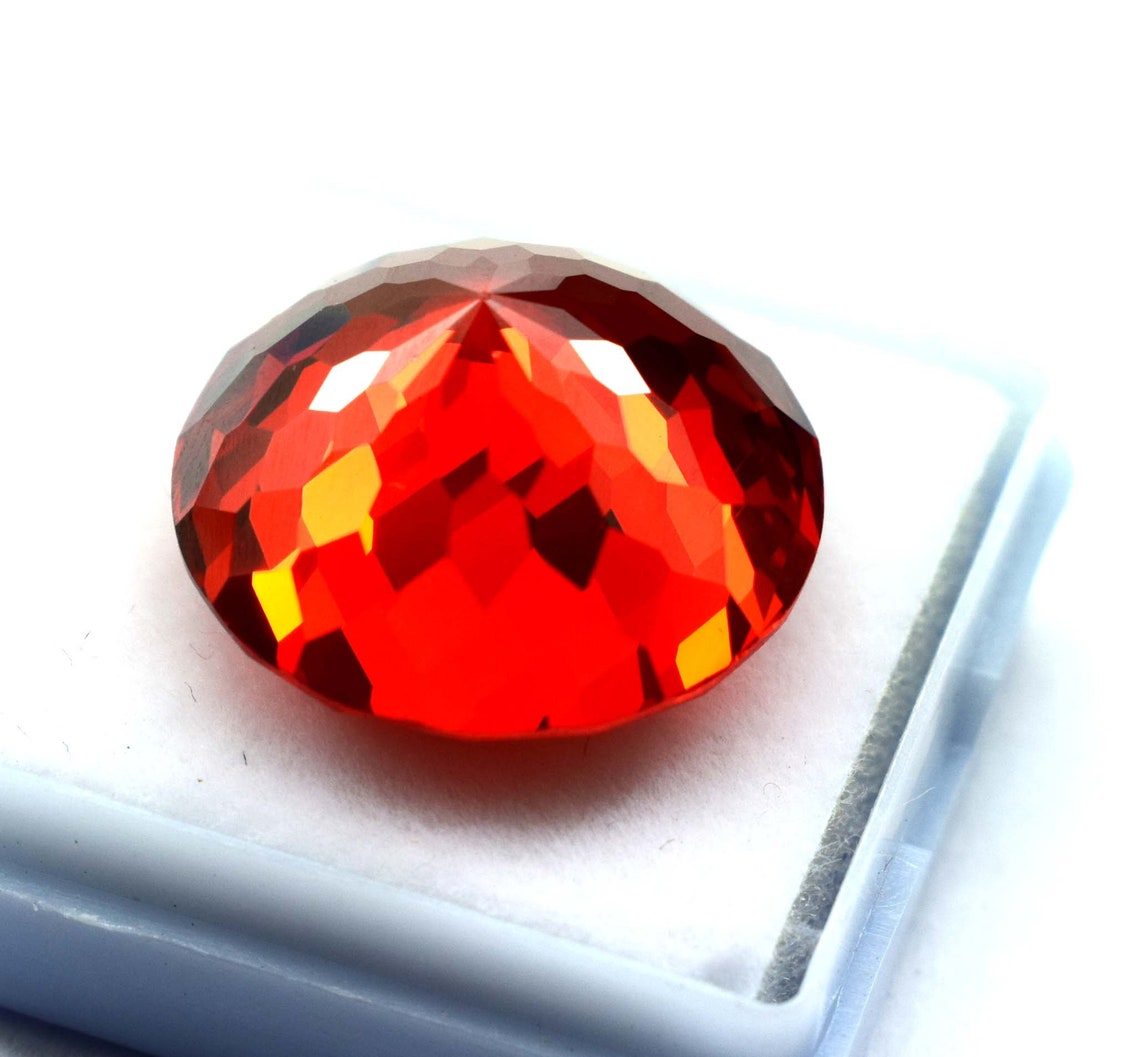 Neon Red Zircon Gemstone Natural Cambodia Oval Cut Ggl Etsy