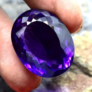 Top Quality 56 Ct Certified Natural Purple Amethyst Oval Shape Special  For Your Loved Ones jewelry Making Loose Gemstone From Brazil