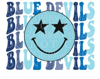 Blauer Teufels Smiley