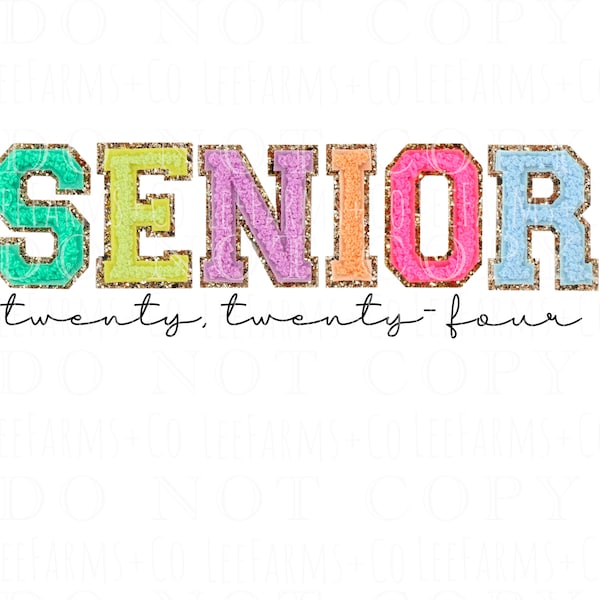 Senior Faux Chenille Patch PNG