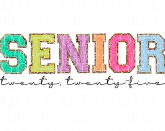 Senior Faux Chenille Patch PNG