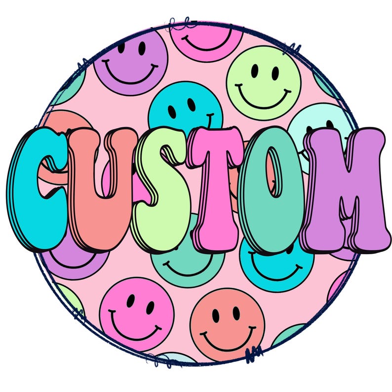 Girl CUSTOM Trendy Smiley PNG - Etsy