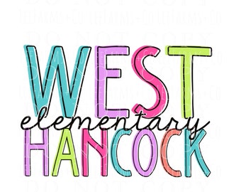 Neon School Name png