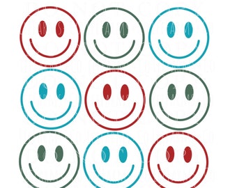 Merry Smiley Face Christmas PNG - Instant Download - Etsy