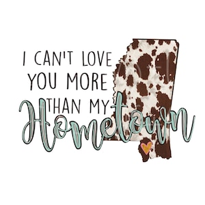 Cow Print Hometown PNG FILE