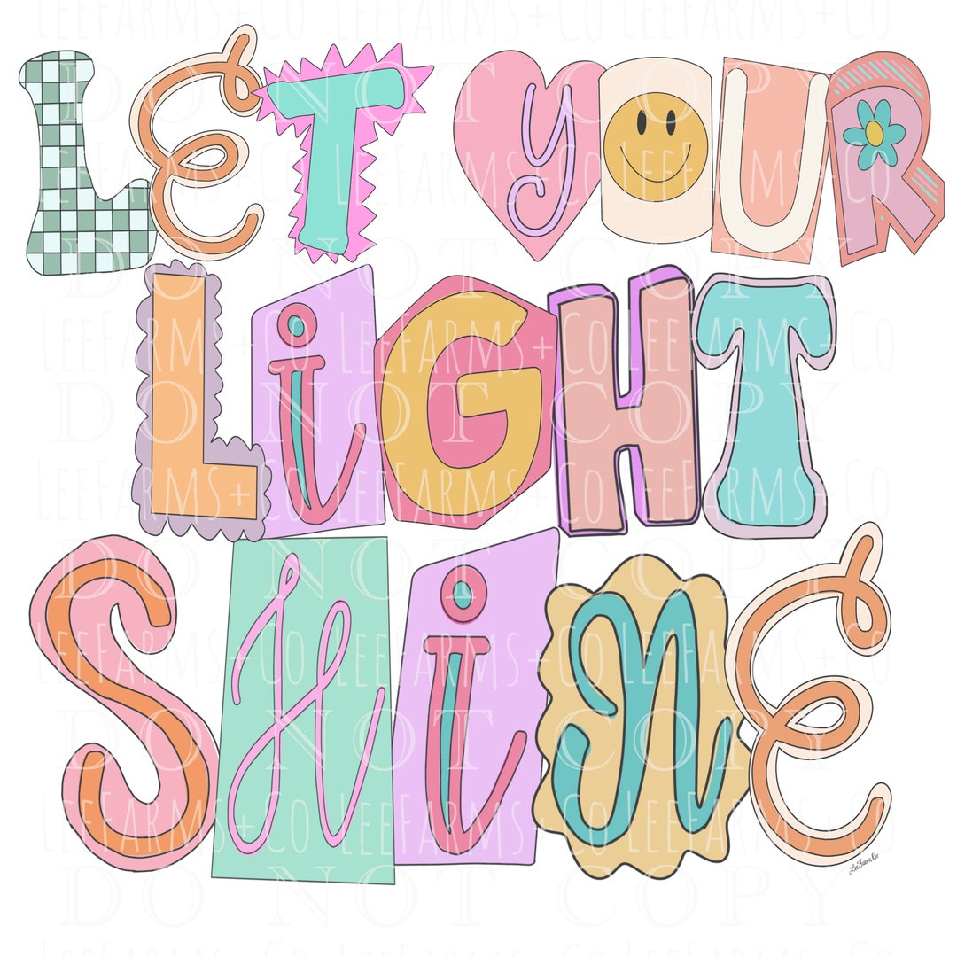 Cute Let Your Light Shine PNG - Etsy