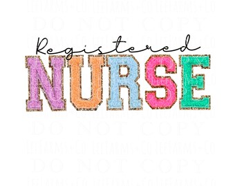 Nurse Faux Chenille Patch png