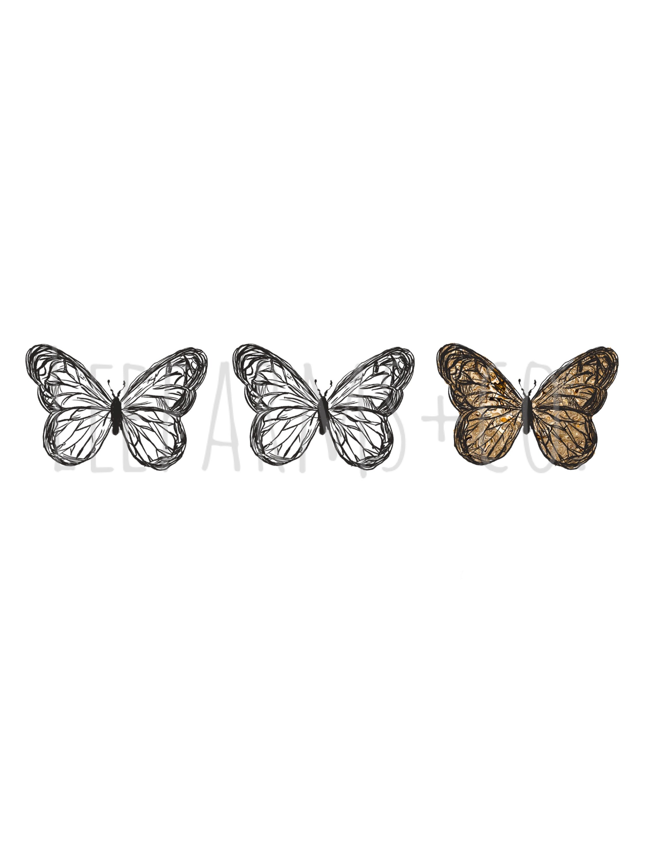 Gold Butterfly PNG FILE | Etsy