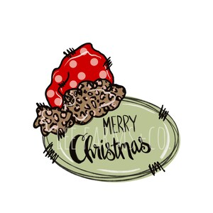 Merry Christmas Cheetah Santa Hat PNG DIGITAL DOWNLOAD
