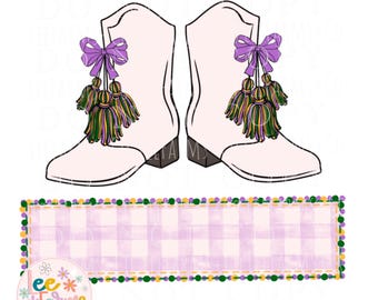 Nombre Bota Coqueta Mardi Gras PNG