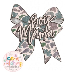 Trending Coquette Camo Bow Boy Mama PNG