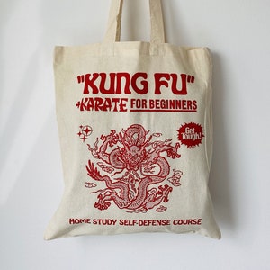 Tote bag - Kung Fu and Karate for Beginners. 1970s style.