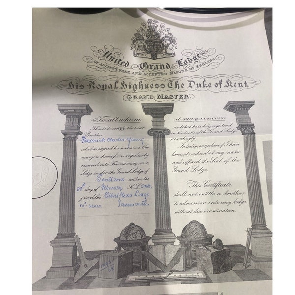 Mason Lodge Certificate Etsy