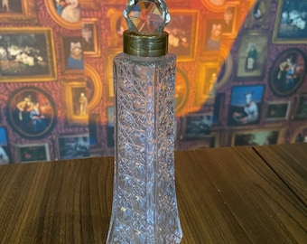 Antique Cut Glass Crystal Collectable Dressing Table Perfume Bottle, Vintage Perfume Bottle, Unique Christmas Gift,Vintage Cut Glass Perfume
