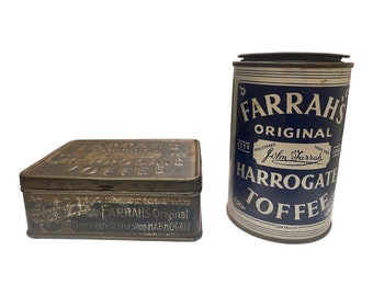 Vintage Tin Farrah&#39;s Original Harrogate Toffee Established 1840 -  Vintage Tin Lovers - Christmas Gifts - Unique Tins