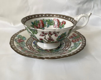 Coalport Indian Tree Footed Teacup & Saucer, Coalport Porcelain Antique, Made in England, Collectible Teacups, Vintage Teacups, Tea Lovers