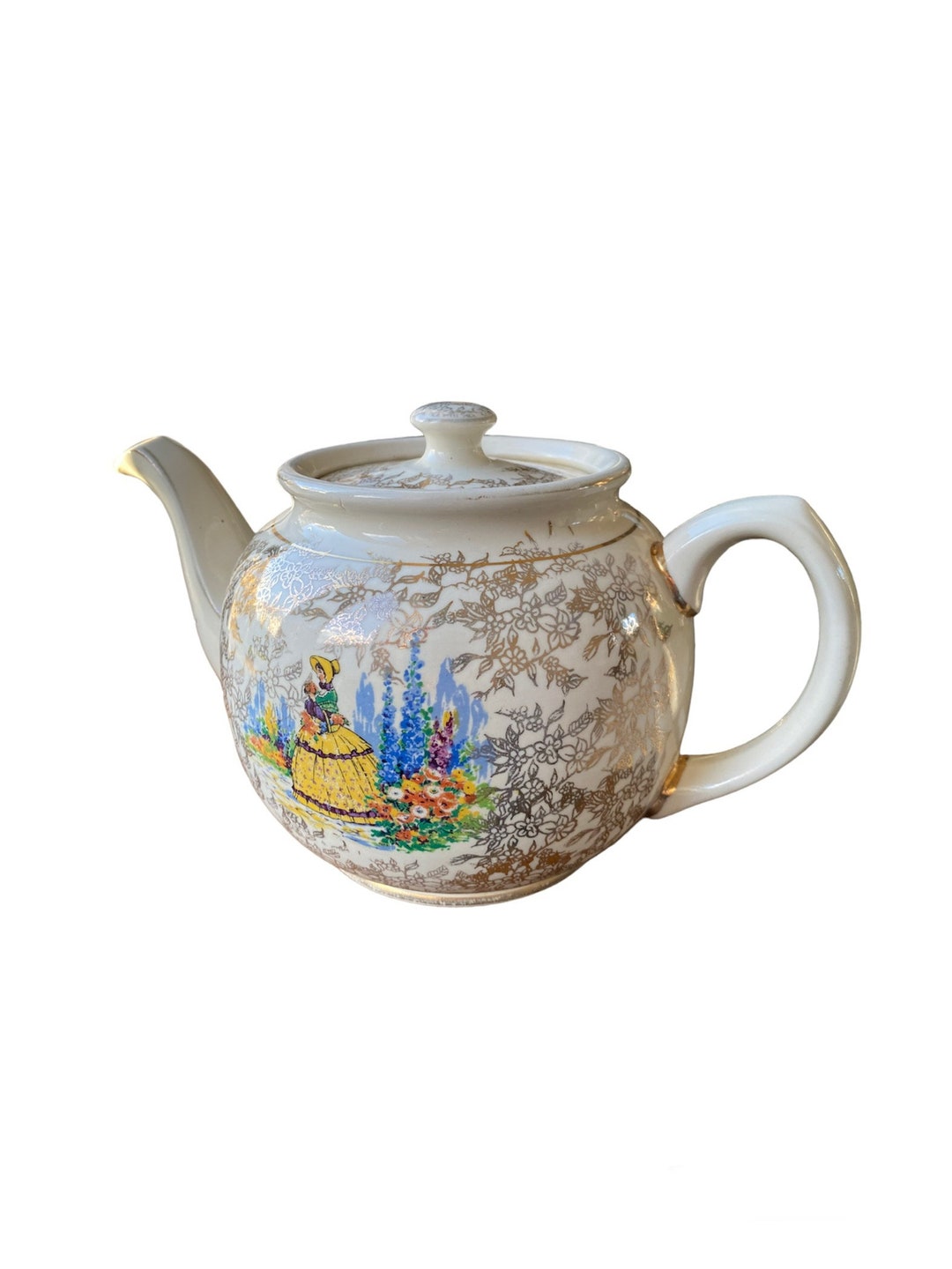 Sadler Vintage Crinoline Lady Tea Pot, Unique Sadler Teapot , Tealovers Gift Etsy