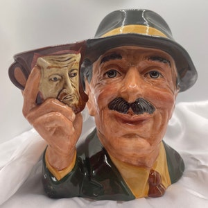 Royal Doulton Large Character Jug &#39;The Collector&#39; D6796 Special Edition Character Jug, Vintage Novelty Jug, Vintage Novelty Planter