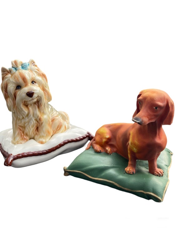 Vintage Dog Pottery Figurines Vintage Home Decor Vintage Dog