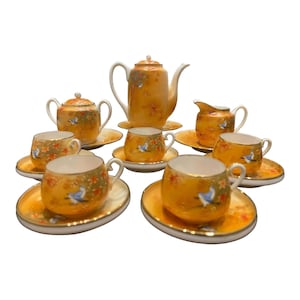 Vintage japanische Lithophane Tee-Set - Teekanne Sets, Teekanne, Milchkännchen und Zuckerdose - Eierschale Tee-Set - Satsuma Tee-Set, Muttertagsgeschenke