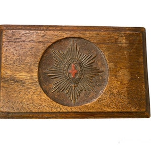 Moederdagcadeau, vintage Engelse houten handgemaakte doos, receptendoos, sieradendoosjes, kleine houten kist, Honi Soit Qui Mal Y Pense, koninklijke familie