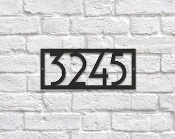 Large house numbers horizontal Modern address plaque House numbers sign address number Door number Rectangle address sign