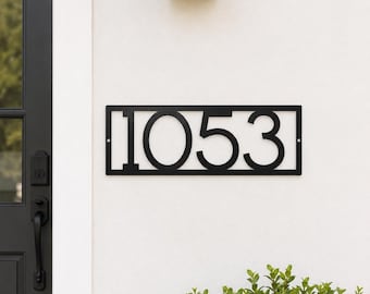 Large Modern Metal House Number Sign, Address Plaque for Outdoor